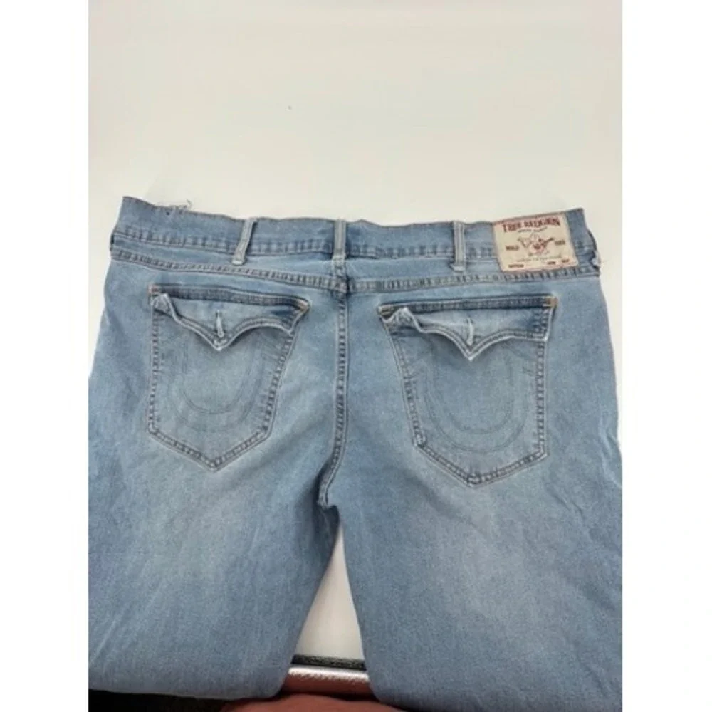 True Religion Ricky Jeans Mens 44 Light Wash Relaxed Straight Horseshoe Denim